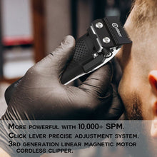 Load image into Gallery viewer, Caliber .50 Cal Clipper - Professional Barber Cordless Clipper - Rapid Charge Smart Lithium Battery - Rust-Free Sharp Hair Cutting Blade - Grooming Hair Clippers for Men - Chrome
