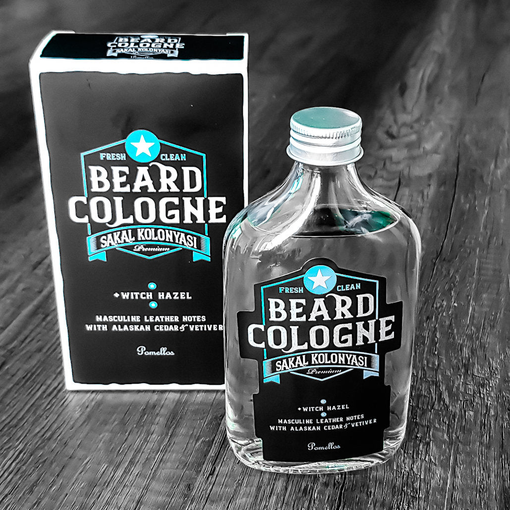 Pomellos Beard Cologne‐ Masculine Leather Notes, Alaskan Cedar & Vetiver (250 ml)