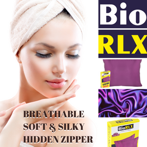 BioRLX Satin Pillow Case for Hair & Facial Skin to Prevent Wrinkles Hidden Zipper 1 Piece Plum