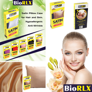 BioRLX Satin Pillow Case for Hair & Facial Skin to Prevent Wrinkles Hidden Zipper 1 Piece Cappuccino