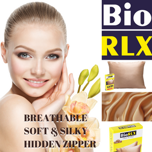 BioRLX Satin Pillow Case for Hair & Facial Skin to Prevent Wrinkles Hidden Zipper 1 Piece Cappuccino