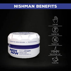 Nishman Hair Styling Series N.6 Cream Wax - 5.07 Fl. Oz (150ml)