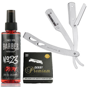 The Shave Factory Straight Edge Razor Kit - Straight Edge Razor, Grafitti Series Cologne and Single Edge Razor