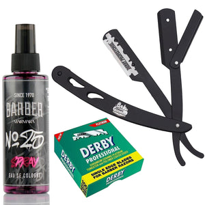 The Shave Factory Straight Edge Razor Kit - Straight Edge Razor, Grafitti Series Cologne and Single Edge Razor