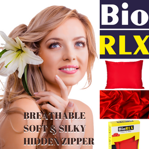 BioRLX Satin Pillow Case for Hair & Facial Skin to Prevent Wrinkles Hidden Zipper 1 Piece Red