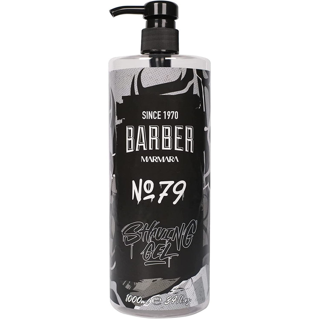 BARBER MARMARA Men's Shaving Gel No. 79 - Men's Shaving Gel Transparent 33.81 Fl. Oz (1000 ml) - Shaving Gel Men