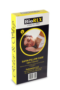 BioRLX Satin Pillow Case for Hair & Facial Skin to Prevent Wrinkles Hidden Zipper 1 Piece Black
