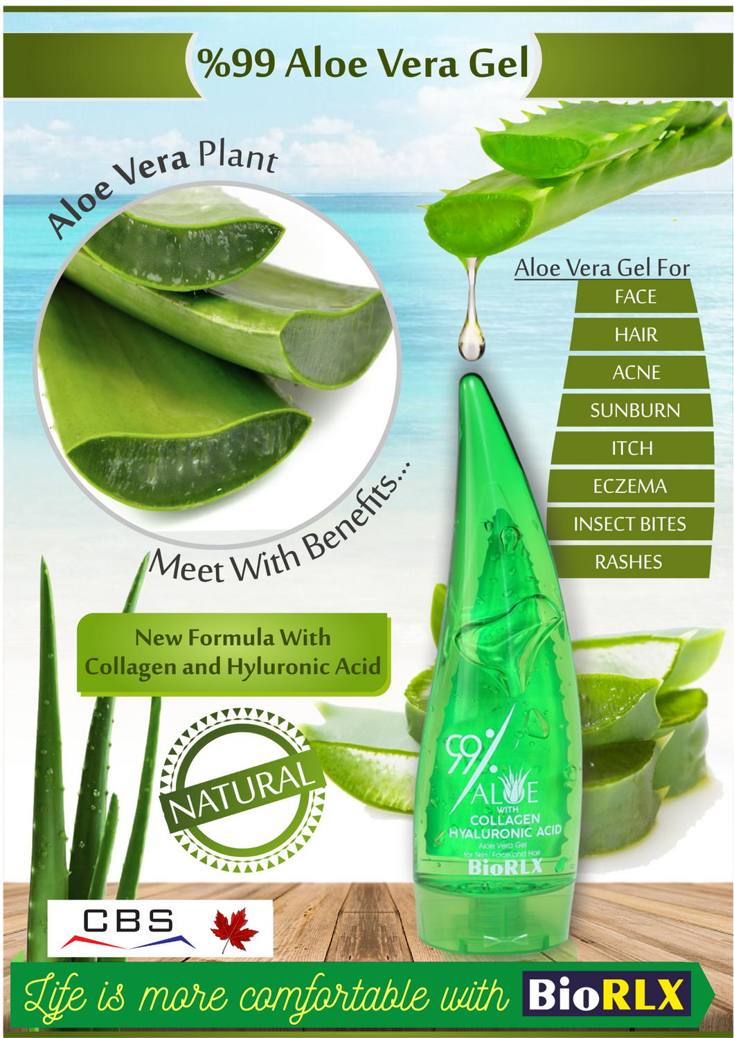 BioRLX Aloe Vera Collagen and Hyarulonic acid Gel