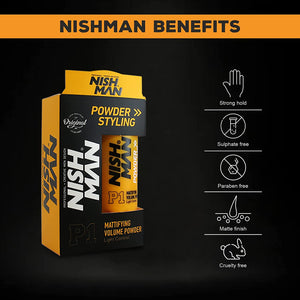 Nishman Hair Styling Series P1 Powder Hair Styling Wax, 20gr
